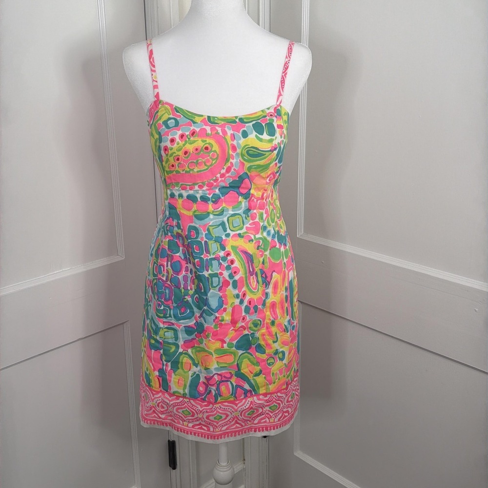 Lilly Pulitzer Dress Womens 2 Shelli Sundress Shift Come out of Your Shell Mini